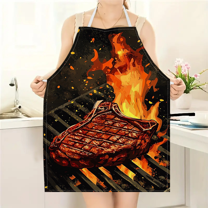 Home Cooking Steak - 1pc BBQ Steak Apron with Flame