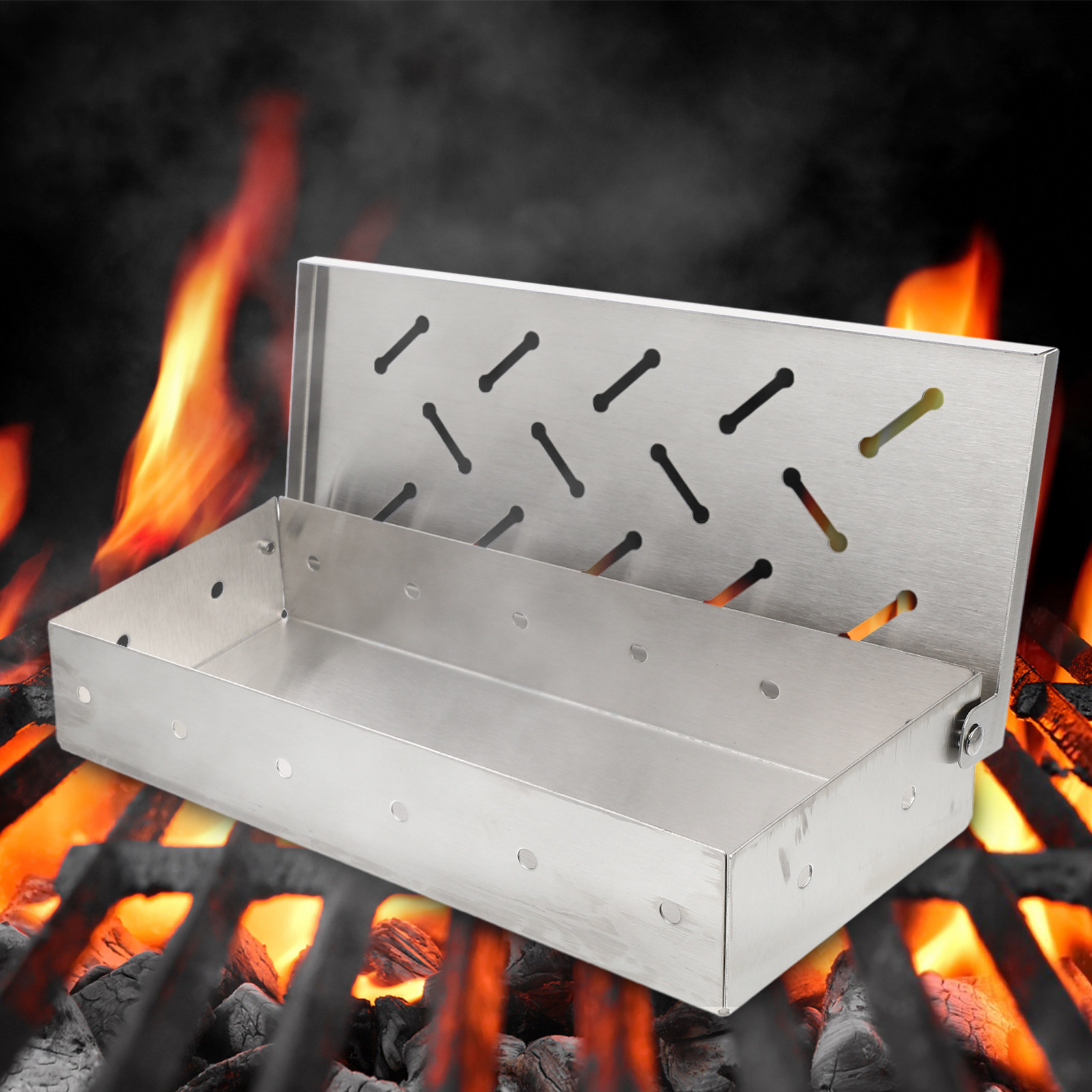 Large Stainless Steel Smoker B - Smoker Box Wood Chip review and price